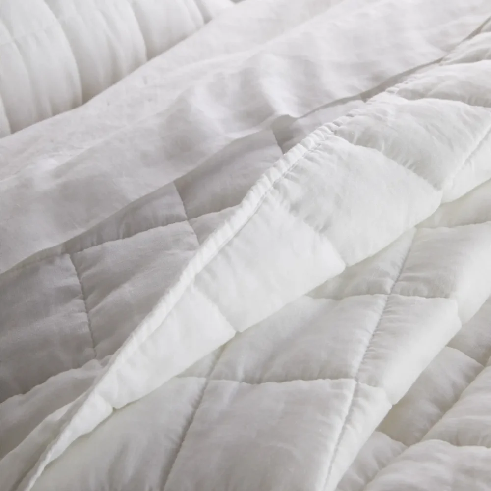 Quince European Linen White Box Quilt! Sz. King/ Cal King (572)_5